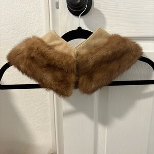 Vintage mink stole wrap scarf